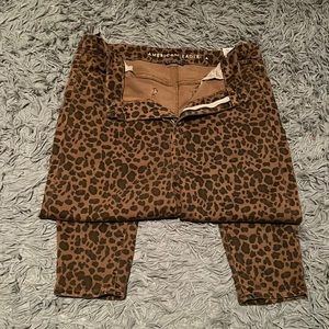 AE next level stretch cheetah skinny jeans